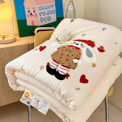 宇航2025新款全棉双层纱大豆被夏被春秋被 兔子小姐