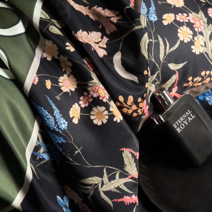 91家纺网 家纺一手货源 找家纺 花沐 2025春夏新款凉感冰丝四件套系列 冰丝花千树