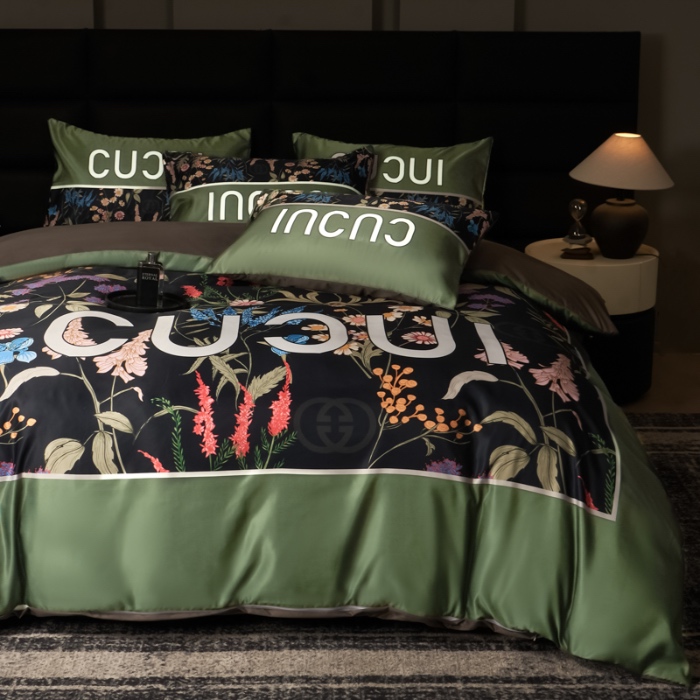 91家纺网 家纺一手货源 找家纺 花沐 2025春夏新款凉感冰丝四件套系列 冰丝花千树