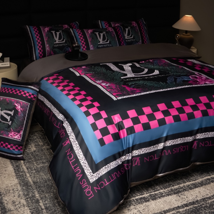 91家纺网 家纺一手货源 找家纺 花沐 2025春夏新款凉感冰丝四件套系列 冰丝璟年