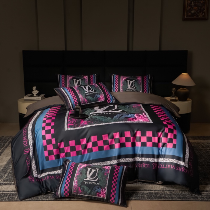 91家纺网 家纺一手货源 找家纺 花沐 2025春夏新款凉感冰丝四件套系列 冰丝璟年