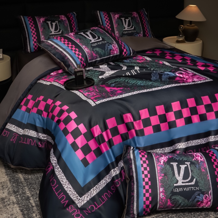 91家纺网 家纺一手货源 找家纺 花沐 2025春夏新款凉感冰丝四件套系列 冰丝璟年