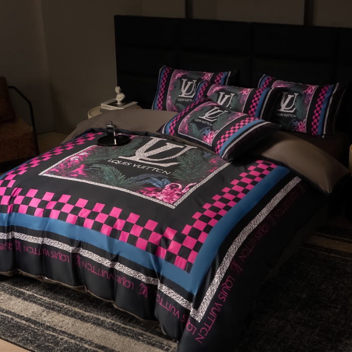 91家纺网 家纺一手货源 找家纺 花沐 2025春夏新款凉感冰丝四件套系列 冰丝璟年