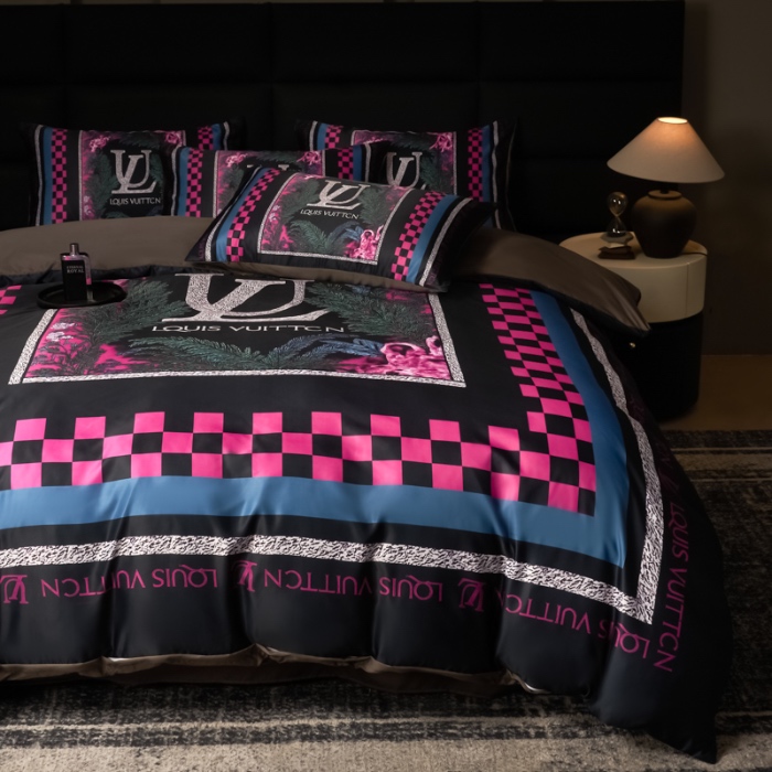 91家纺网 家纺一手货源 找家纺 花沐 2025春夏新款凉感冰丝四件套系列 冰丝璟年