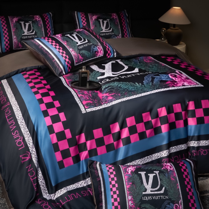 91家纺网 家纺一手货源 找家纺 花沐 2025春夏新款凉感冰丝四件套系列 冰丝璟年