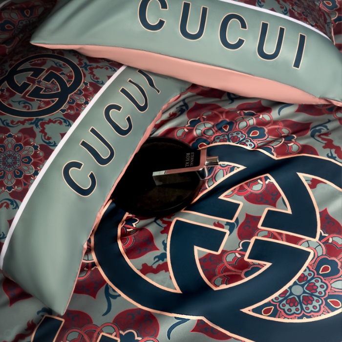 91家纺网 家纺一手货源 找家纺 花沐 2025春夏新款凉感冰丝四件套系列 冰丝绿色花朵