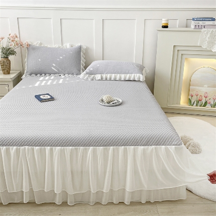 91家纺网 家纺一手货源 找家纺 （总）2025云母3D凉感冰豆豆凉席空调席床群款三件套床笠款凉席（保证不起球）