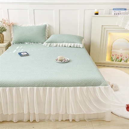 91家纺网 家纺一手货源 找家纺 （总）2025云母3D凉感冰豆豆凉席空调席床群款三件套床笠款凉席（保证不起球）