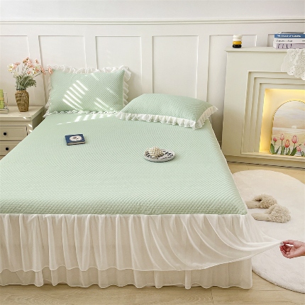 91家纺网 家纺一手货源 找家纺 （总）2025云母3D凉感冰豆豆凉席空调席床群款三件套床笠款凉席（保证不起球）