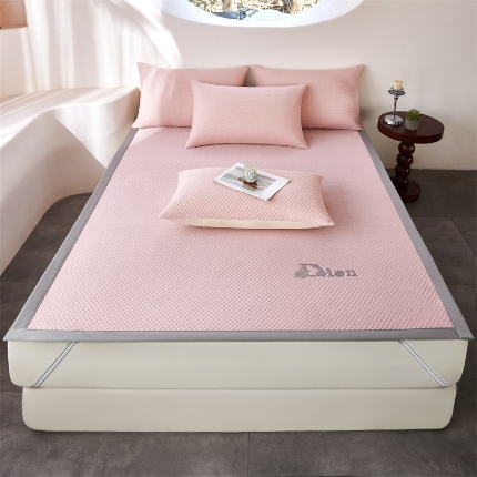 91家纺网 家纺一手货源 找家纺 (总）2025新款3D凉感冰豆豆凉席三件套床席款空调席（保证不起球）