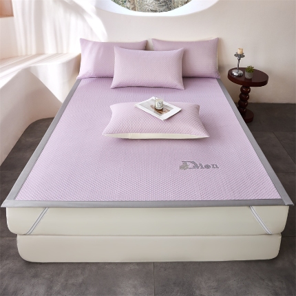 91家纺网 家纺一手货源 找家纺 (总）2025新款3D凉感冰豆豆凉席三件套床席款空调席（保证不起球）