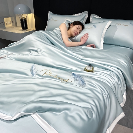 如一 2025丝羽系列水洗冰丝夏被四件套 丝羽-梵星兰