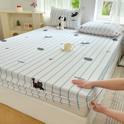 91家纺网 家纺一手货源 找家纺 （总）莱登卡奴 新款A类100%全棉老粗布单品系列-床笠