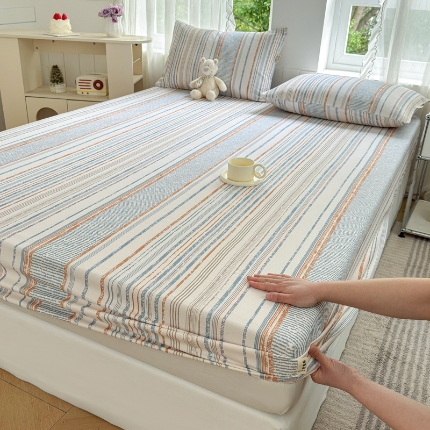 91家纺网 家纺一手货源 找家纺 （总）莱登卡奴 新款A类100%全棉老粗布单品系列-床笠