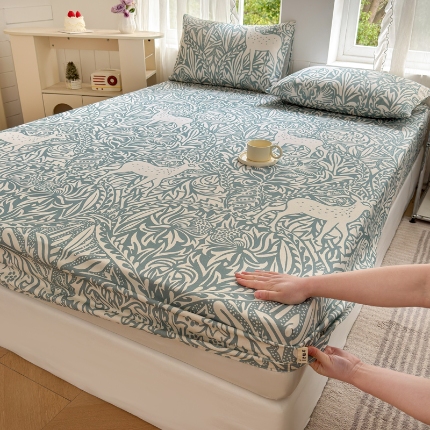 91家纺网 家纺一手货源 找家纺 （总）莱登卡奴 新款A类100%全棉老粗布单品系列-床笠