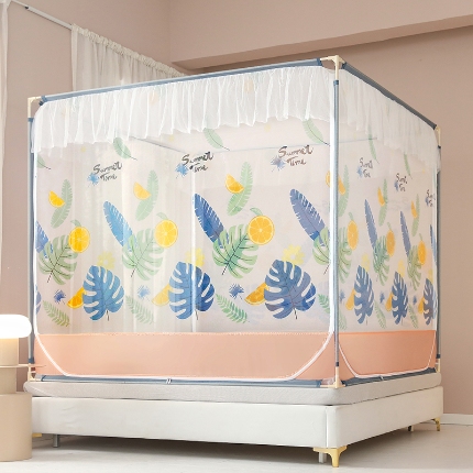 91家纺网 家纺一手货源 找家纺 （总）帐纱印花三开门防摔床笠儿童卧室专用卡通可爱床笠