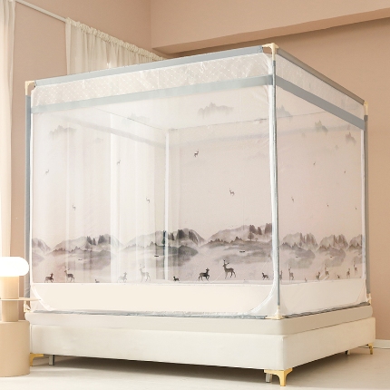 91家纺网 家纺一手货源 找家纺 （总）帐纱印花三开门防摔床笠儿童卧室专用卡通可爱床笠