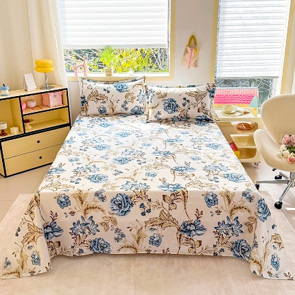 91家纺网 家纺一手货源 找家纺 （总）梵巢家纺 2025新款加厚芦荟棉床单磨毛化纤床单