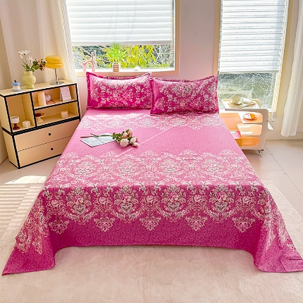 91家纺网 家纺一手货源 找家纺 （总）亿佳人 2025新款加厚芦荟棉床单磨毛化纤床单