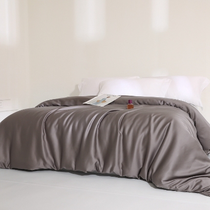 91家纺网 家纺一手货源 找家纺 （总）2025新款兰精天丝四件套纯色双拼被罩床单四季通用床品套件