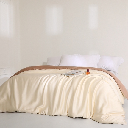 91家纺网 家纺一手货源 找家纺 （总）2025新款兰精天丝四件套纯色双拼被罩床单四季通用床品套件