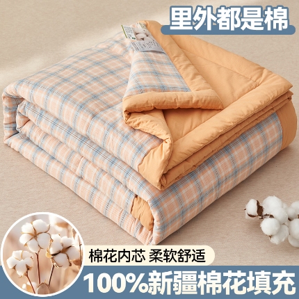 91家纺网 家纺一手货源 找家纺 恬思语家纺 2025新款全棉色织水洗棉棉花夏被  米优 粉