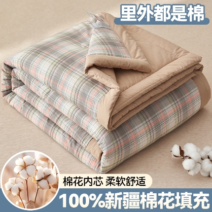 91家纺网 家纺一手货源 找家纺 恬思语家纺 2025新款全棉色织水洗棉棉花夏被  霍格 灰