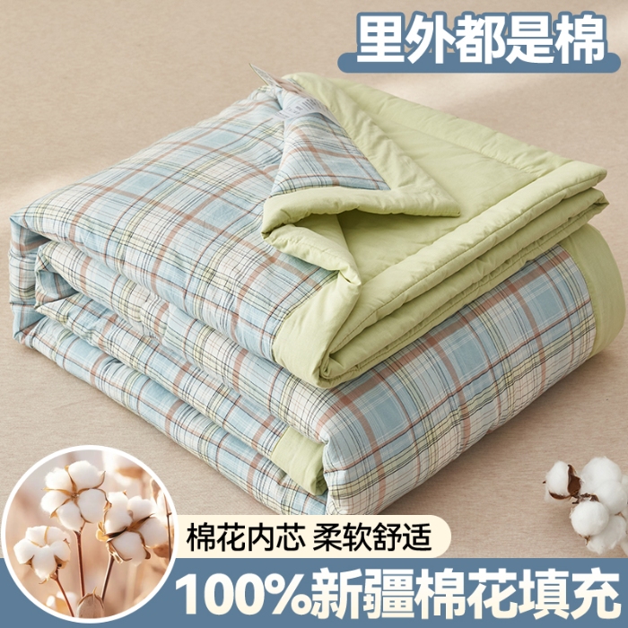91家纺网 家纺一手货源 找家纺 恬思语家纺 2025新款全棉色织水洗棉棉花夏被  霍格 兰