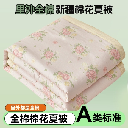 91家纺网 家纺一手货源 找家纺 恬思语家纺 2025新款全棉印花棉花夏被幽香私语