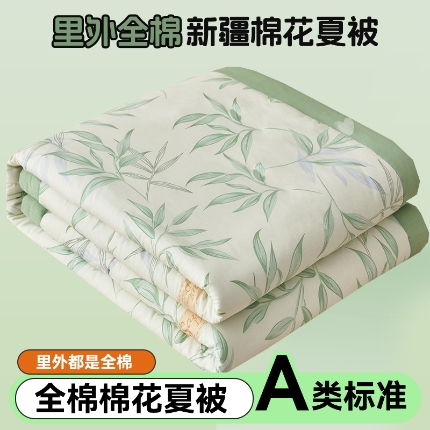 91家纺网 家纺一手货源 找家纺 恬思语家纺 2025新款全棉印花棉花夏被叶曲