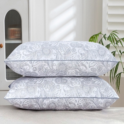 兴丝露枕芯 特价舒适枕 磨毛印花枕芯 羽丝枕 学生枕 高枕48x74cm 高弹舒适枕