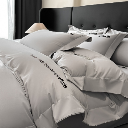 （总）（控价）2025新款 专版花型 高克重A类 全棉长绒棉精工刺绣四件套-前程似锦