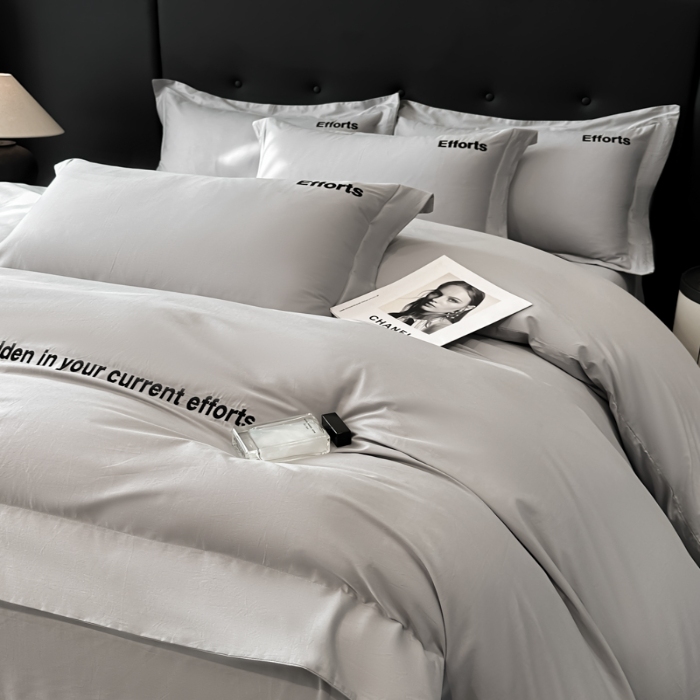 91家纺网 家纺一手货源 找家纺 （总）（控价）2025新款 专版花型 高克重A类 全棉长绒棉精工刺绣四件套-前程似锦