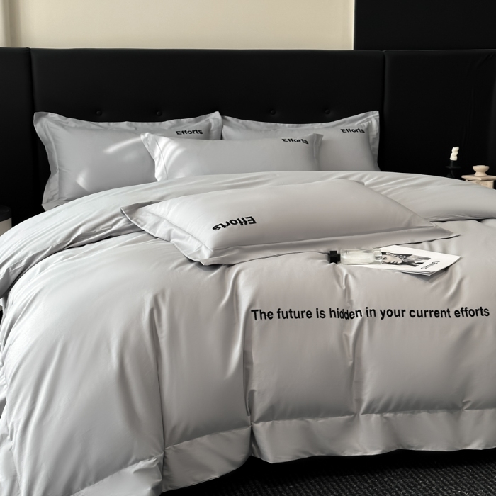 91家纺网 家纺一手货源 找家纺 （总）（控价）2025新款 专版花型 高克重A类 全棉长绒棉精工刺绣四件套-前程似锦