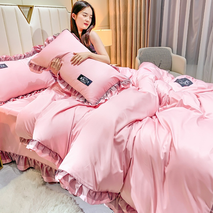 91家纺网 家纺一手货源 找家纺 （总）2025新款韩式水洗真丝四件套针织棉泡泡棉纯棉全棉四件套