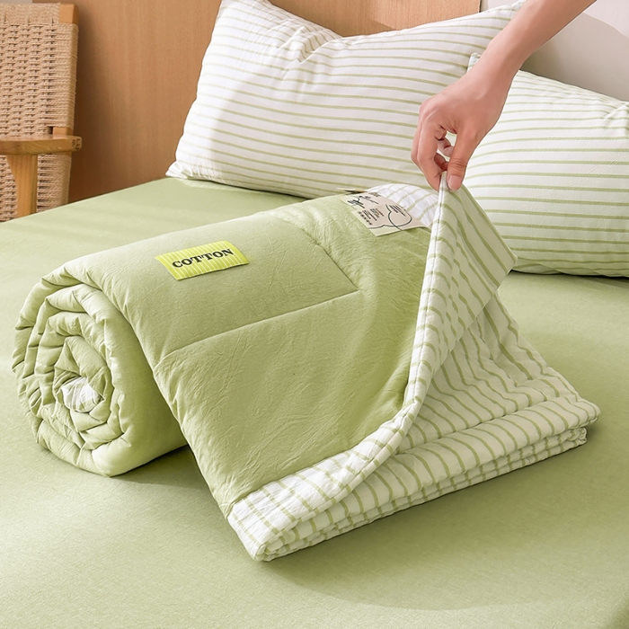 91家纺网 家纺一手货源 找家纺 （总）熙宴家纺 2025新款全棉色织水洗棉棉花夏被四件套