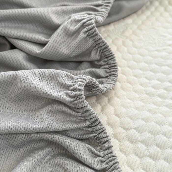 91家纺网 家纺一手货源 找家纺 阿亮家居 2025新款凉席凉豆豆单包边可水席单凉席三件套冰豆豆席 小米粒天空蓝床笠款