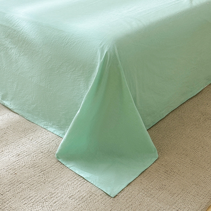 91家纺网 家纺一手货源 找家纺 熙宴家纺 2025新款全棉色织水洗棉棉花夏被四件套 湖蓝条