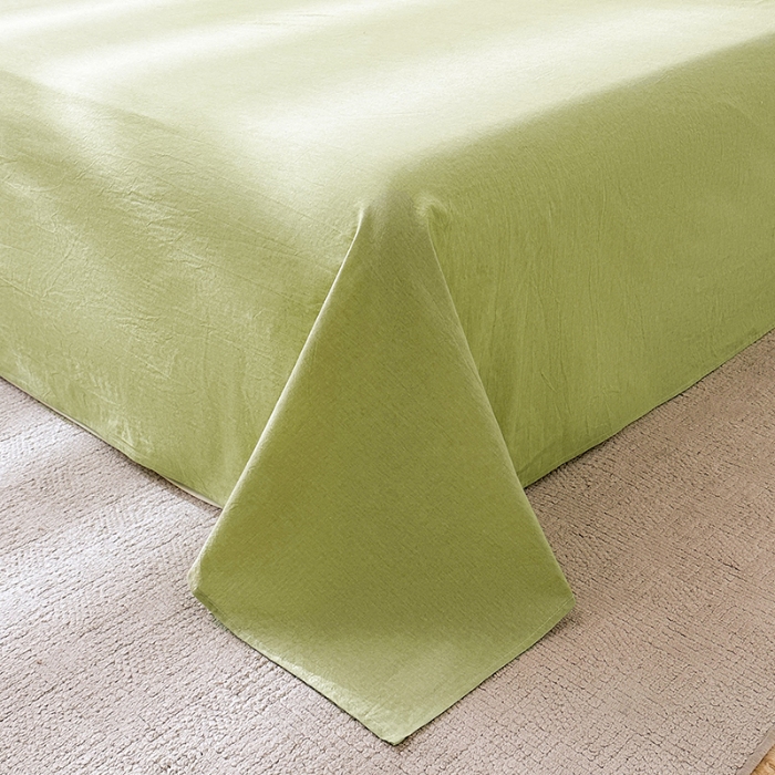 91家纺网 家纺一手货源 找家纺 熙宴家纺 2025新款全棉色织水洗棉棉花夏被四件套 果绿条