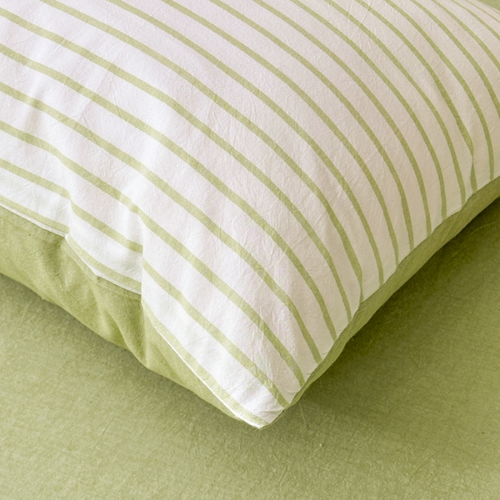 91家纺网 家纺一手货源 找家纺 熙宴家纺 2025新款全棉色织水洗棉棉花夏被四件套 果绿条