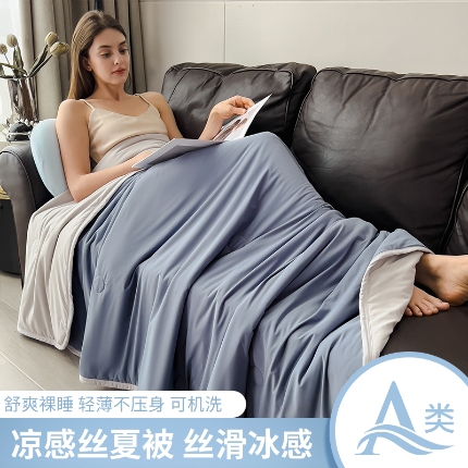 91家纺网 家纺一手货源 找家纺 （总）世纪绒品 2025新款A类日本凉感科技冰淇淋云母凉感丝夏被