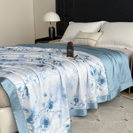 91家纺网 家纺一手货源 找家纺 总  雅高 2025清仓特价60s奥地利兰精天丝蚕丝抗菌夏被凉感丝滑夏凉被莱赛尔空调被被子被芯