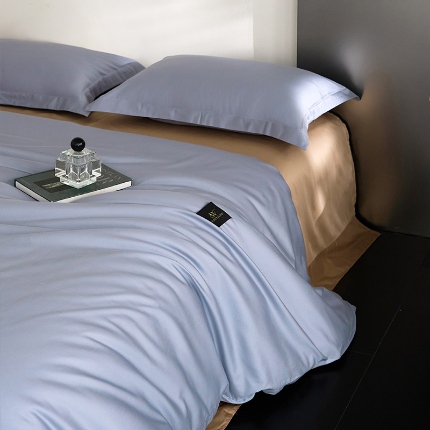 91家纺网 家纺一手货源 找家纺 （总）梧桐树 2025新款60s长绒棉全棉纯色双拼四件套