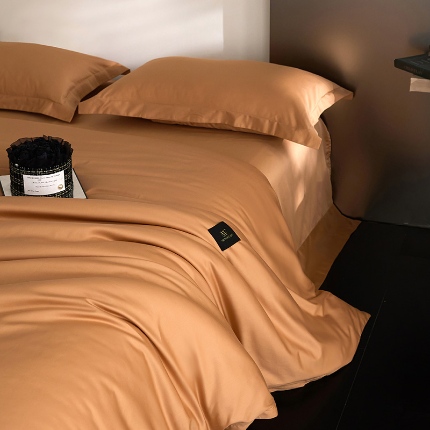 91家纺网 家纺一手货源 找家纺 （总）梧桐树 2025新款60s长绒棉全棉纯色双拼四件套