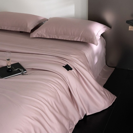 91家纺网 家纺一手货源 找家纺 （总）梧桐树 2025新款60s长绒棉全棉纯色双拼四件套