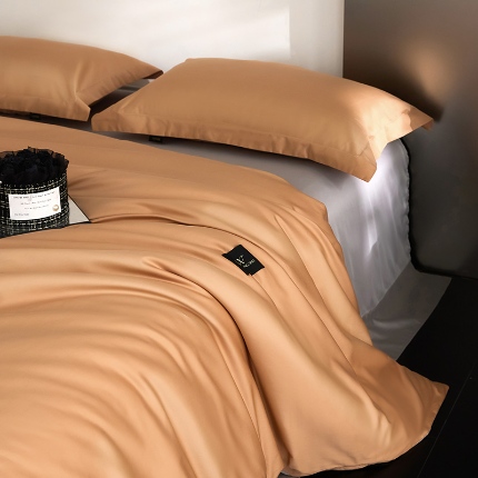 91家纺网 家纺一手货源 找家纺 （总）梧桐树 2025新款60s长绒棉全棉纯色双拼四件套