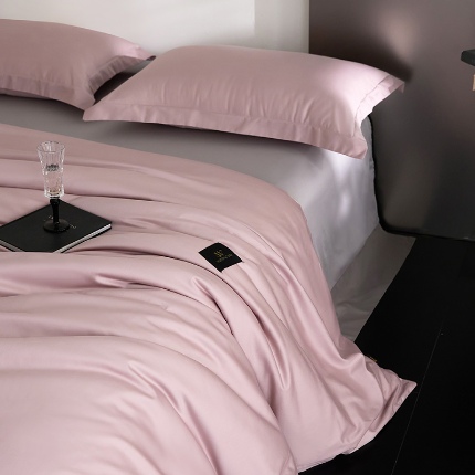 91家纺网 家纺一手货源 找家纺 （总）梧桐树 2025新款60s长绒棉全棉纯色双拼四件套