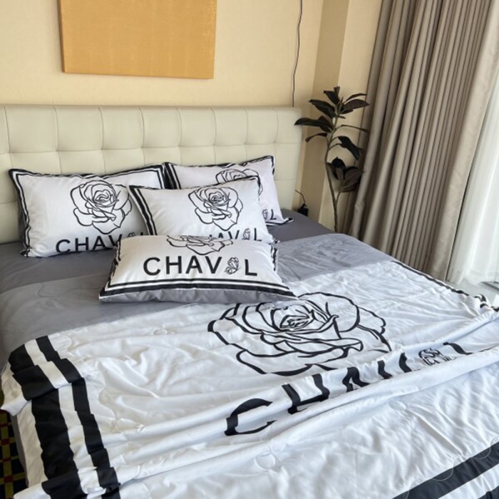 91家纺网 家纺一手货源 找家纺 棉生活 2025新款大版水洗真丝数码夏被四件套 coco香水