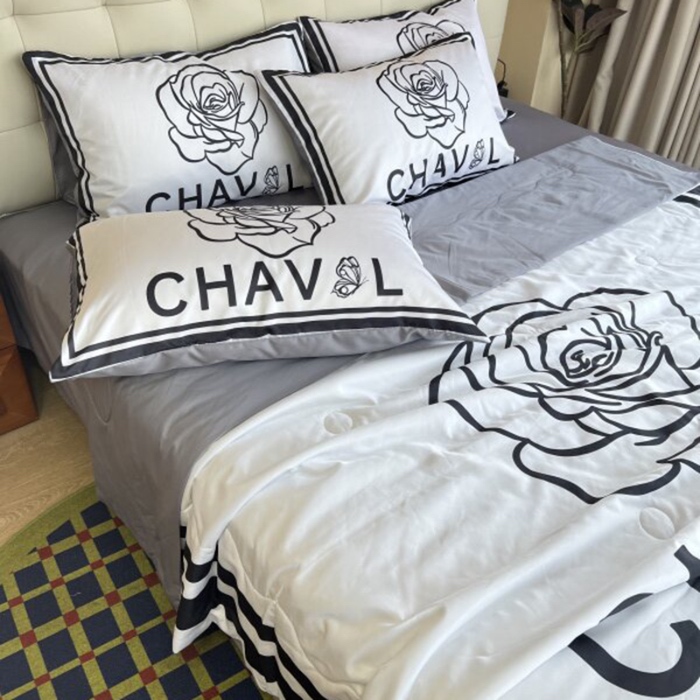 91家纺网 家纺一手货源 找家纺 棉生活 2025新款大版水洗真丝数码夏被四件套 coco香水