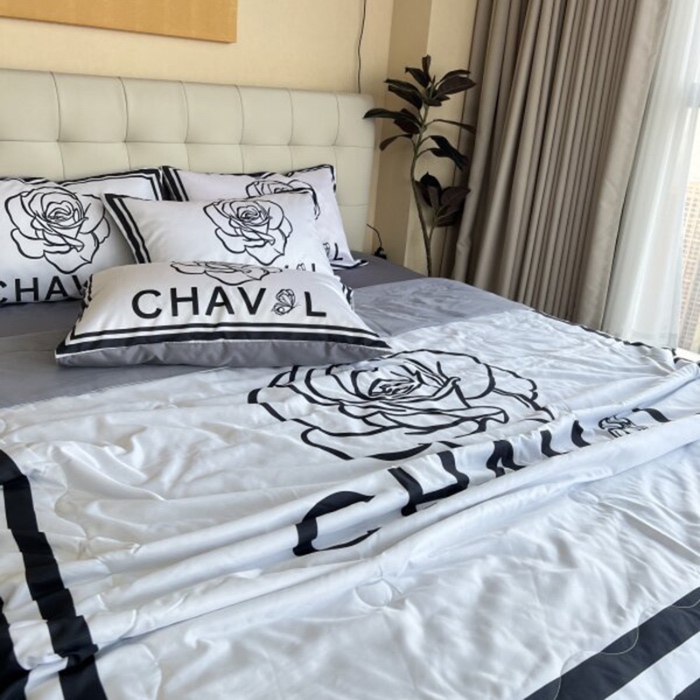 91家纺网 家纺一手货源 找家纺 棉生活 2025新款大版水洗真丝数码夏被四件套 coco香水